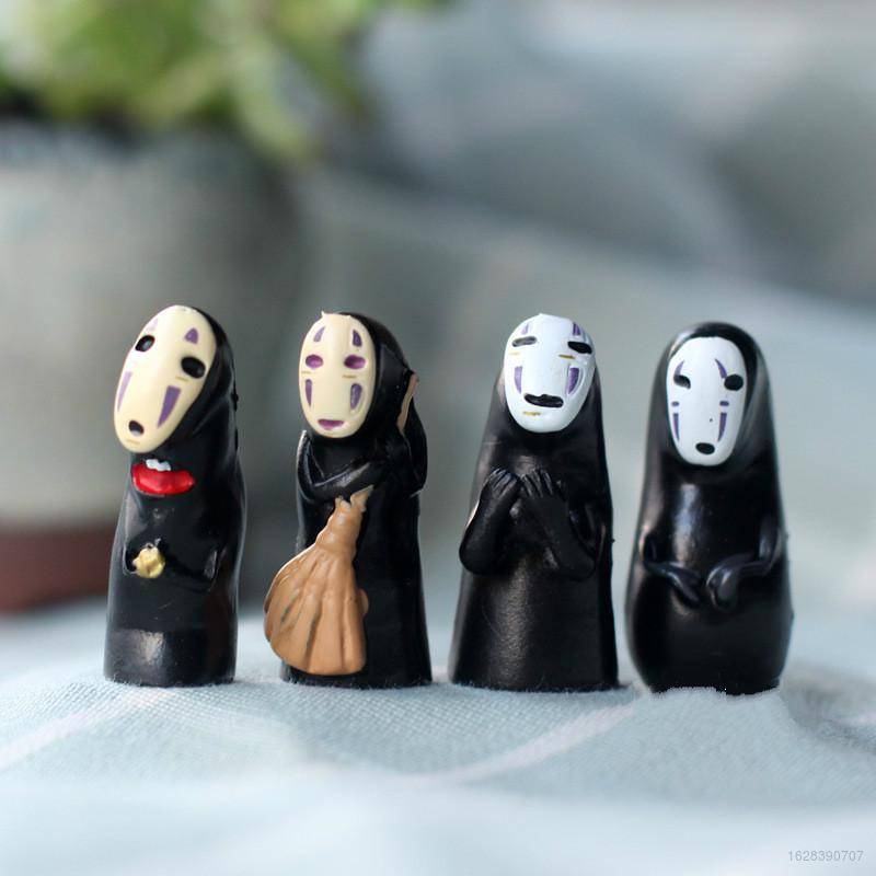 Set 4 mô hình nhân vật vô diện trong anime Spirited Away dễ thương dùng trang trí