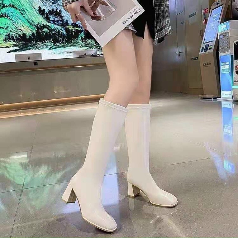 Bốt nữ cao cổ da lì  7p khoá sau hot 2022(Mã 989)