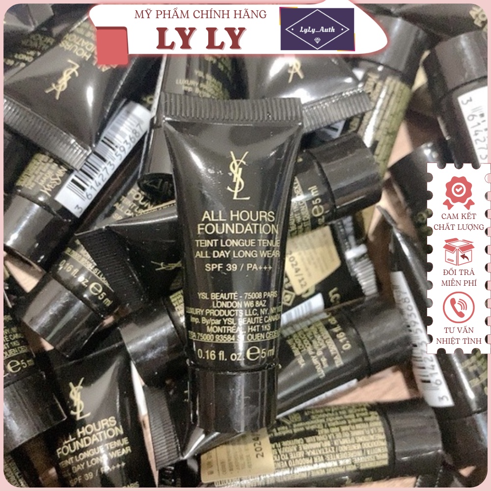 Kem nền Y.S.L ⚡ HÀNG CAO CẤP ⚡ Kem Nền Y.S.L All Hours Foundation 24h Long Wear SPF 39 / PA +++ 5ml không khô da
