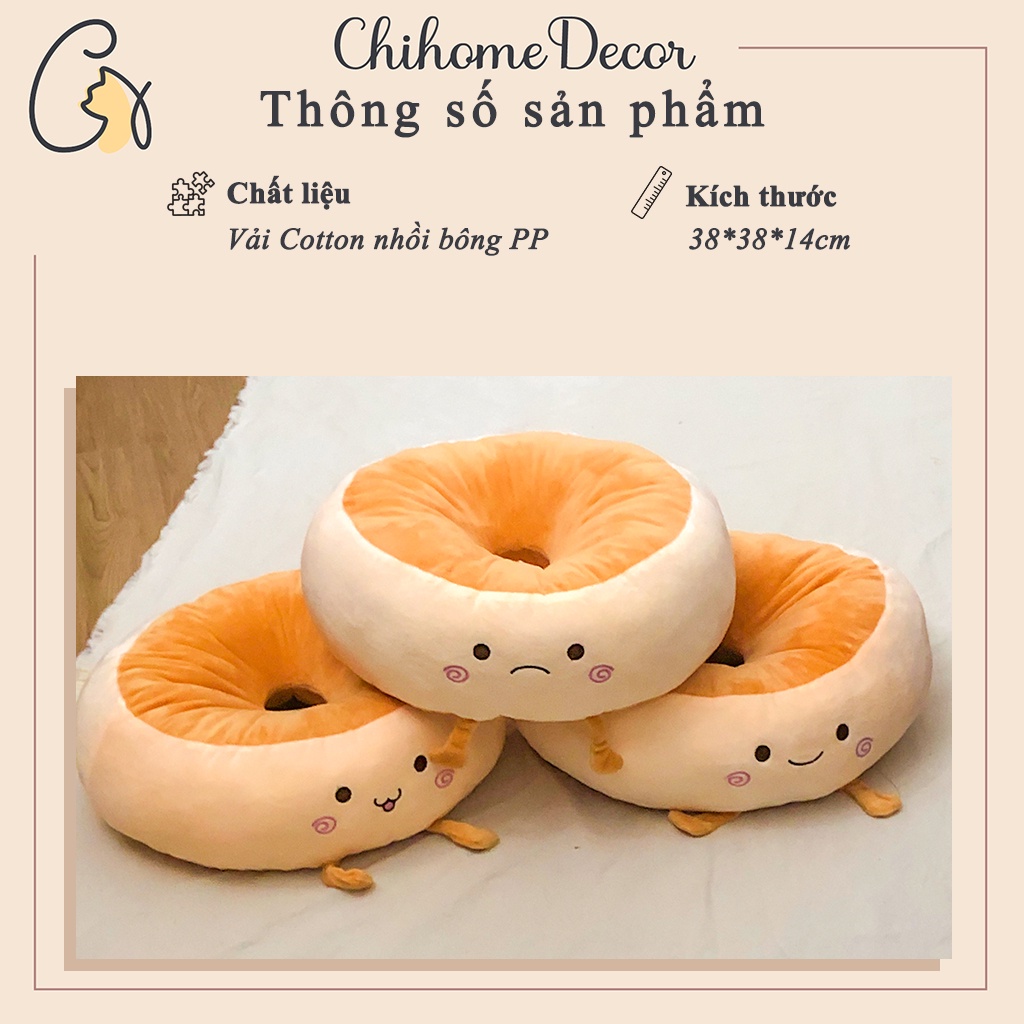 Đệm Ngồi Lót Ghế Hình Tròn Biểu Cảm Dễ Thương - Chihome Decor