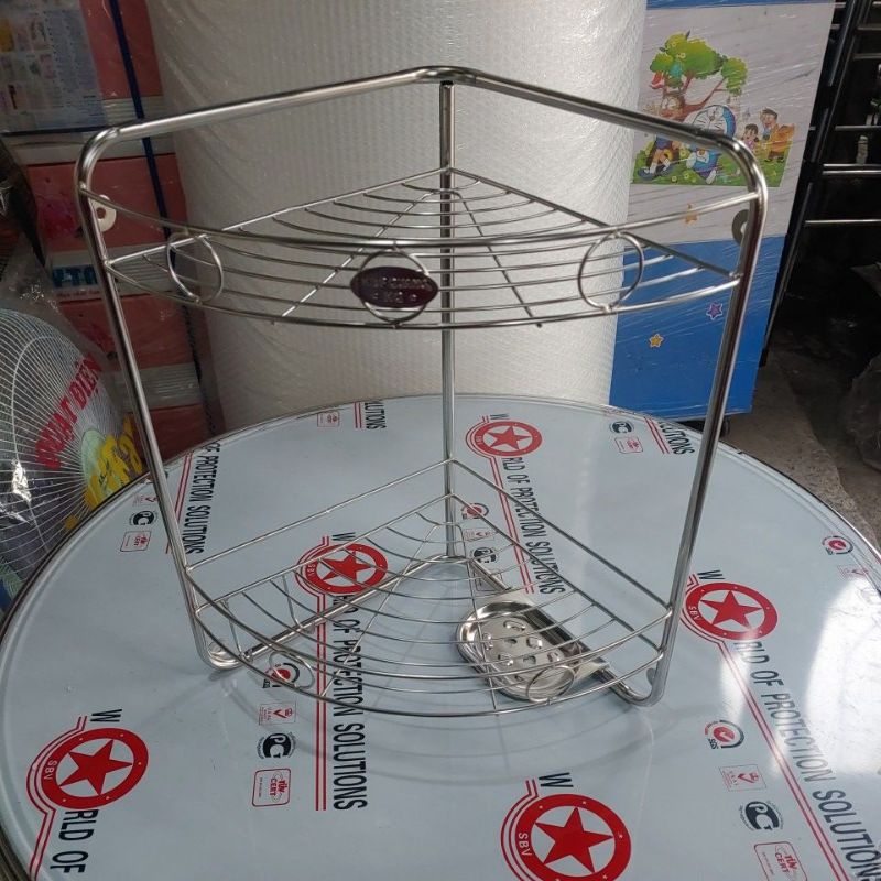 Kệ góc 2 tầng inox 201