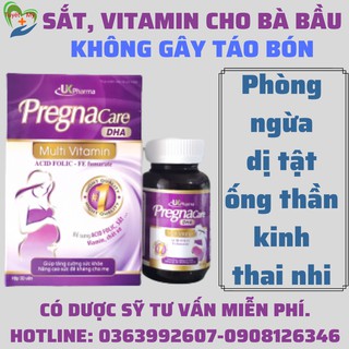 Viên Uống Bổ Sung Sắt Cho Bà Bầu PREGNACARE DHA, Multi Vitamin, Acid Folic - Fe Fumarate.