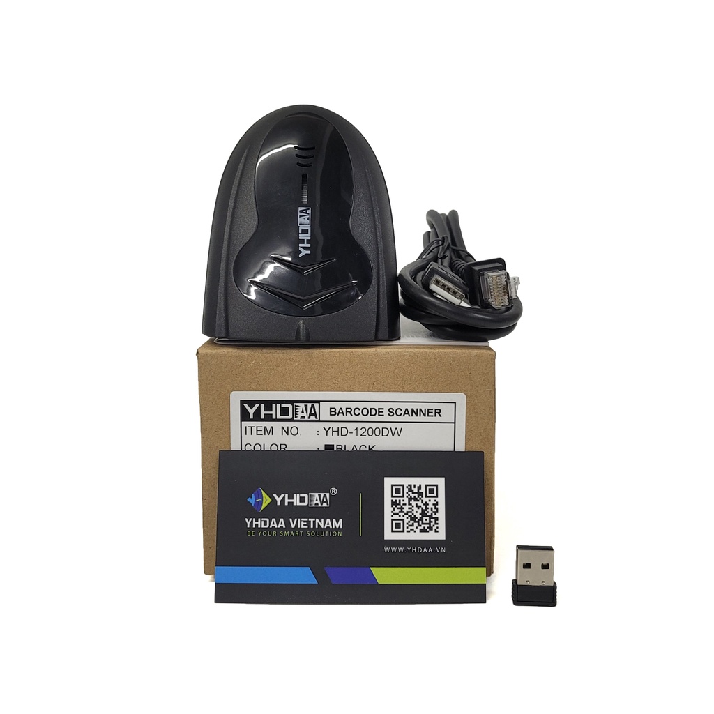Máy bắn mã vạch không dây YHD 1200DW 2D đọc mã vạch Barcode 1D Qrcode 2D dùng trên Máy tính, Laptop