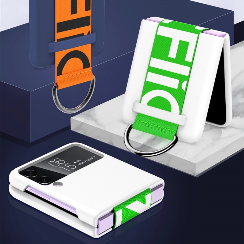 Ốp Điện Thoại PC Cứng Chống Va Chạm Có Vòng Đỡ Sang Trọng Thời Trang Cho Samsung Galaxy Z Flip 4 3