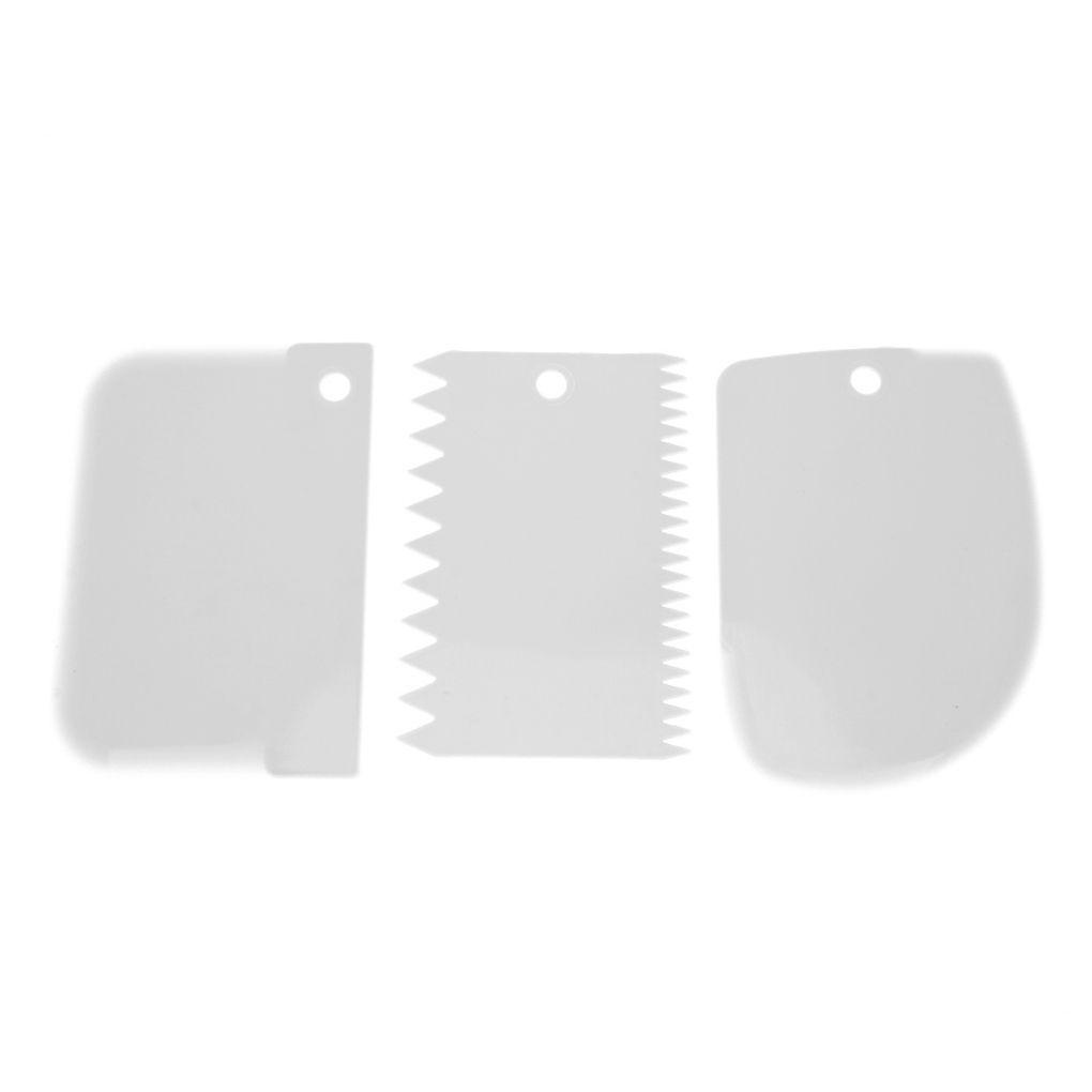 Set 3 Dụng Cụ Làm Mịn Trang Trí Bánh Kem Cầm Tay Bằng Nhựa