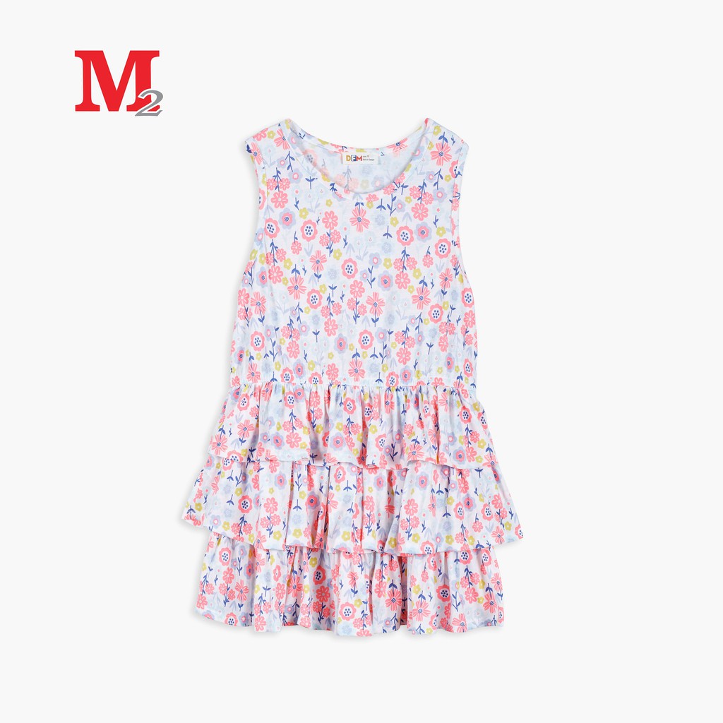 [Mã BMBAU50 giảm 7% đơn 99K] Váy bé gái mùa hè sát nách ba tầng họa tiết hoa cho bé 3 - 8 tuổi DFM0074 Thời trang M2