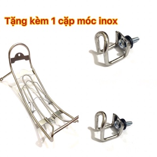 Baga chuối inox gắn wave a 100 110 50cc drem hàng dầy cực chắc tặng kèm 2 móc u inox