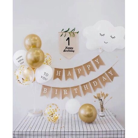 [Ảnh thật] Set trang trí sinh nhật Hàn Quốc TẶNG KÈM bơm bóng, keo dán tùy combo