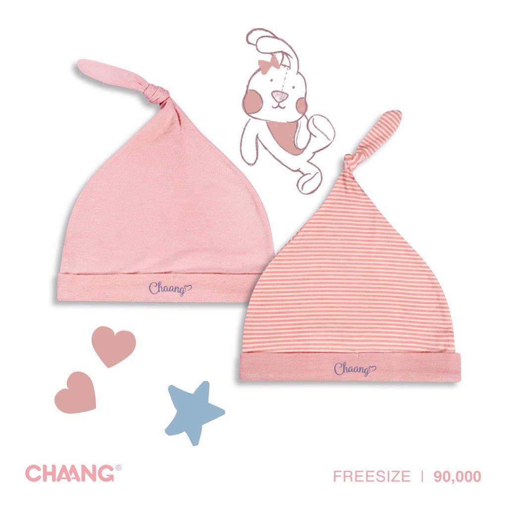 Chaang set 2 chiếc mũ thóp sơ sinh cho bé yêu chất cotton SS2022D06