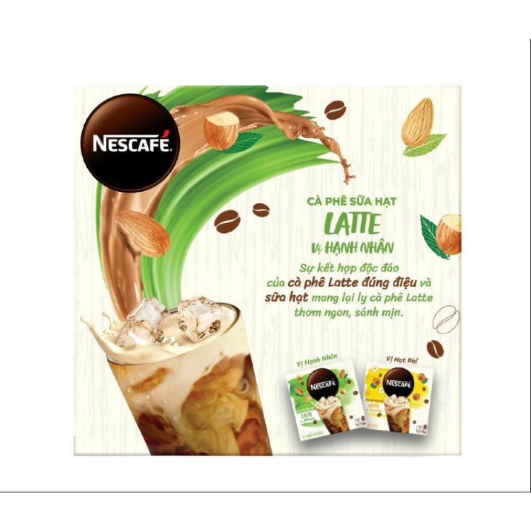 [SIÊU SALE] Cà Phê Hòa Tan Nescafé Latte Sữa Hạt có 2 vị Hạnh nhân và Hạt phỉ hộp 10 gói x 24g | BigBuy360 - bigbuy360.vn