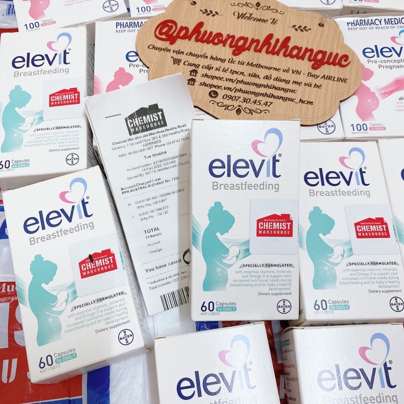 ELEVIT VITAMIN BẦU VÀ VITAMIN SAU SINH - HÀNG CÓ BILL MUA TẠI ÚC