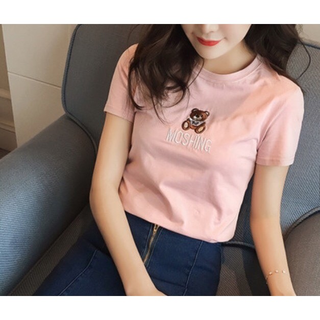 Áo thun nữ đẹp thêu gấu trẻ trung