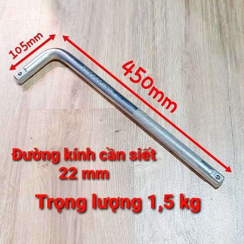 Cần Siết Lực Hợp Kim Thép Chữ L 3/4&quot; Đầu Cong Dài 450mm (tương đương 18 inch)