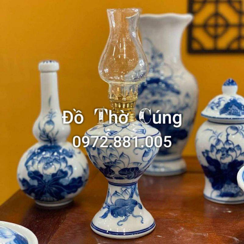 Bộ đồ thờ Hoa Sen - hàng Vẽ Tay cao cấp