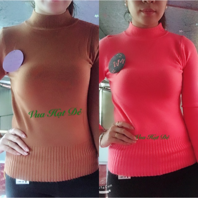 Áo len tăm cổ 3p. Áo len nữ hàng mới 2018