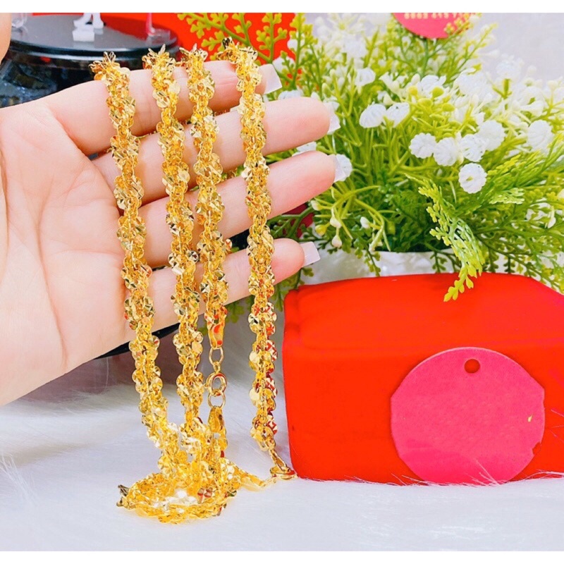 Dây chuyền xoắn hoa mai cọng LỚN