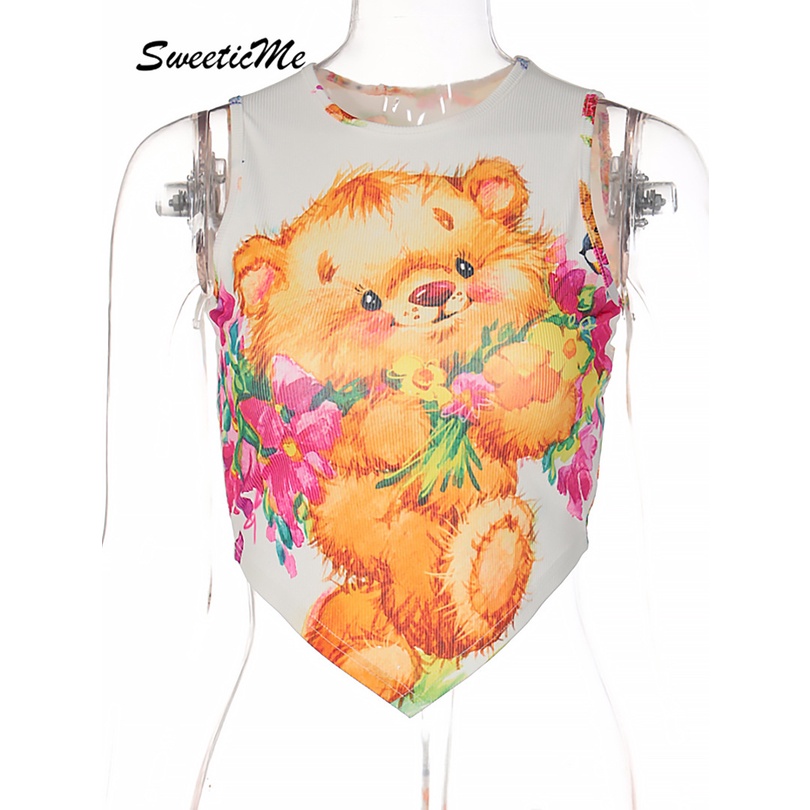 Áo tank top Hở Lưng In Họa Tiết Thời Trang   Dành Cho Nữ