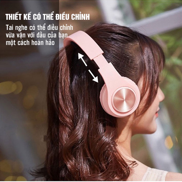 Tai nghe chụp tai bluetooth B3, headphone bluetooth có mic đàm thoại bass cực căng