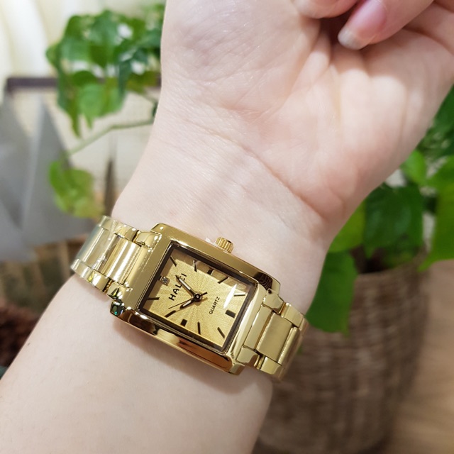 MỘT_ĐỔI_ MỘT TRONG 7 NGÀY- Đồng hồ nữ Halei mặt vuông máy Nhật mạ vàng cao cấp, sang trọng | BigBuy360 - bigbuy360.vn