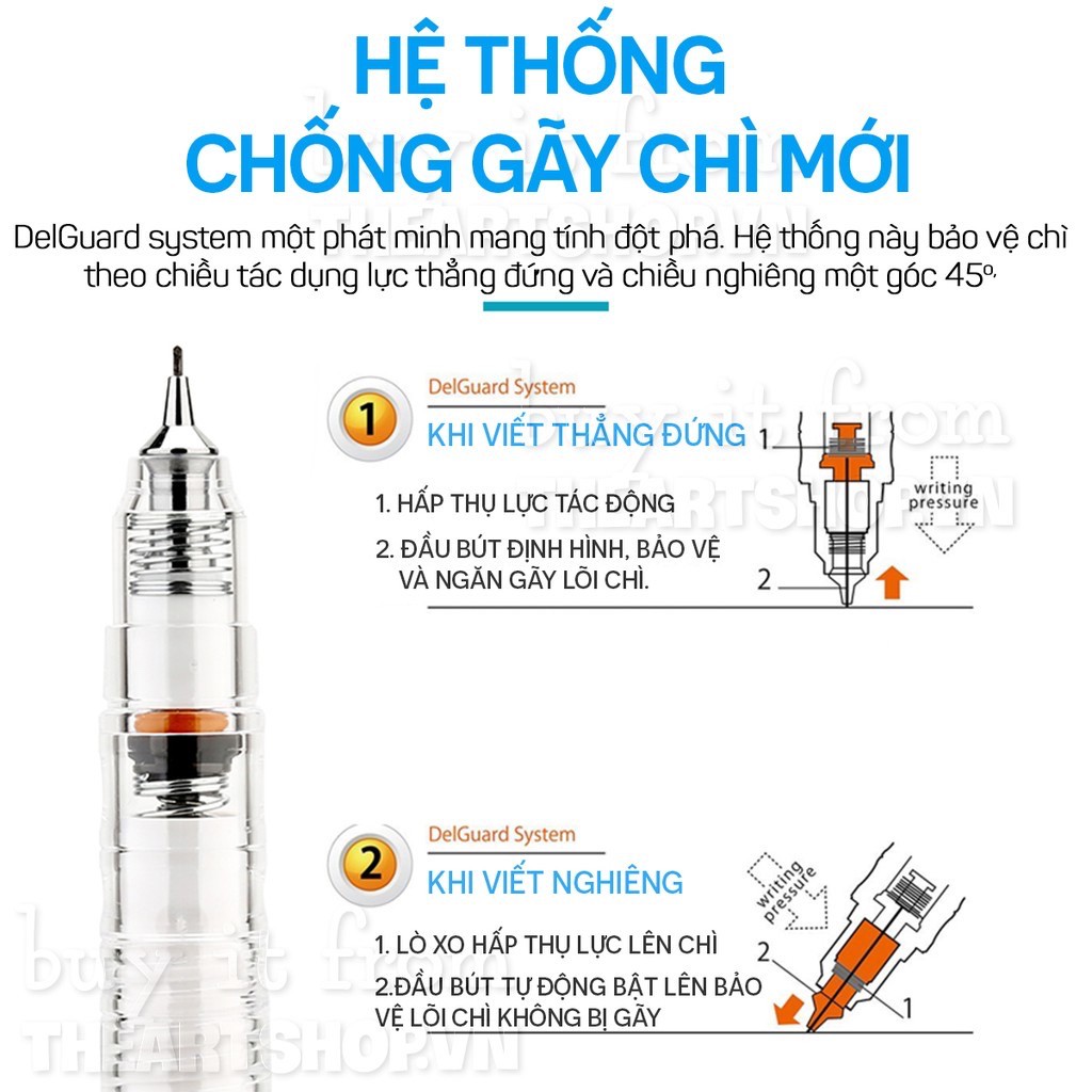 Chì bấm cơ khí ZEBRA DelGuard ER 0.5mm Nhật Bản P-MA88 (kèm ruột gôm)