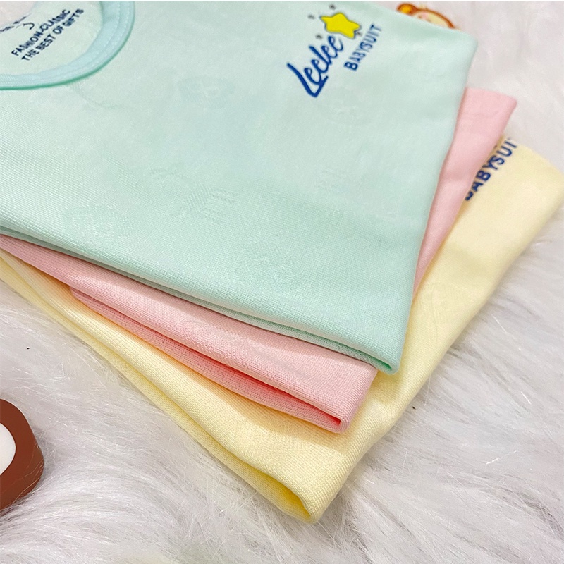 Bộ cộc tay bé trai, bé gái sơ sinh vải thông hơi sợi tre mềm mịn thoáng mát co giãn 4 chiều _ B44