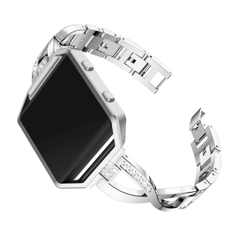 Dây đeo đồng hồ thay thế bằng kim loại đính đá thời trang cho nữ Fitbit Blaze