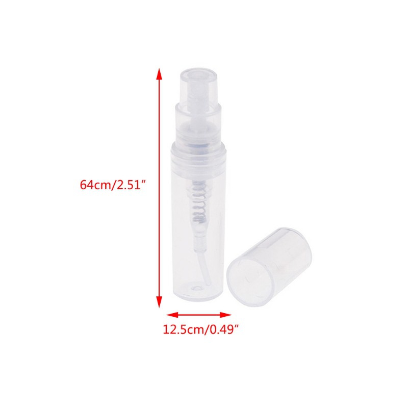 (Hàng Mới Về) Set 100 Chai Nhựa Trong Suốt Mini 3ml Đựng Nước Hoa / Nước Hoa Tiện Dụng
