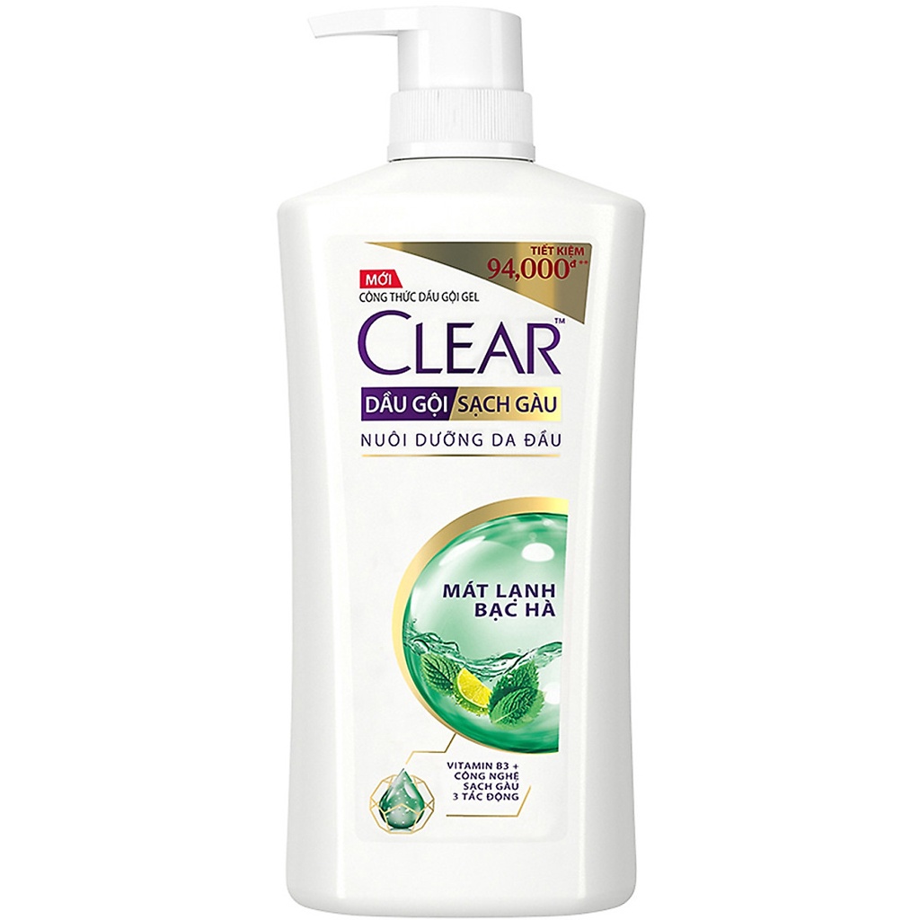 Dầu gội Clear Bạc Hà chai 880g