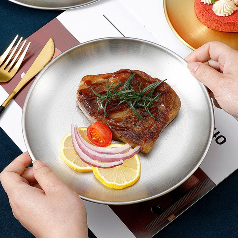 GOGOUP Đĩa Đựng Bánh Trái Cây / Món Tráng Miệng Nông Hình Xương Màu Bạc Kiểu Hàn Quốc