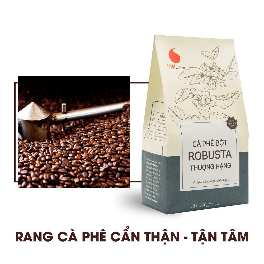 Cafe bột gu đậm, đắng mạnh, hậu ngọt Thượng hạng Light Coffee - Gói 500g