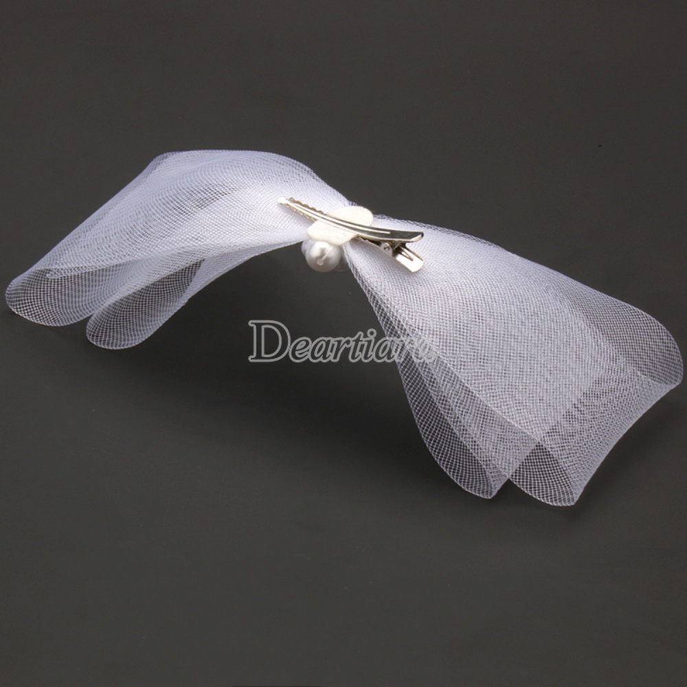 Kẹp Tóc Hình Nơ Vải Gạc Xinh Xắn Thời Trang Cho Cô Dâu