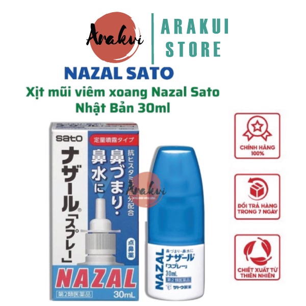 Xịt mũi viêm xoang Nazal Sato Nhật Bản 30ml