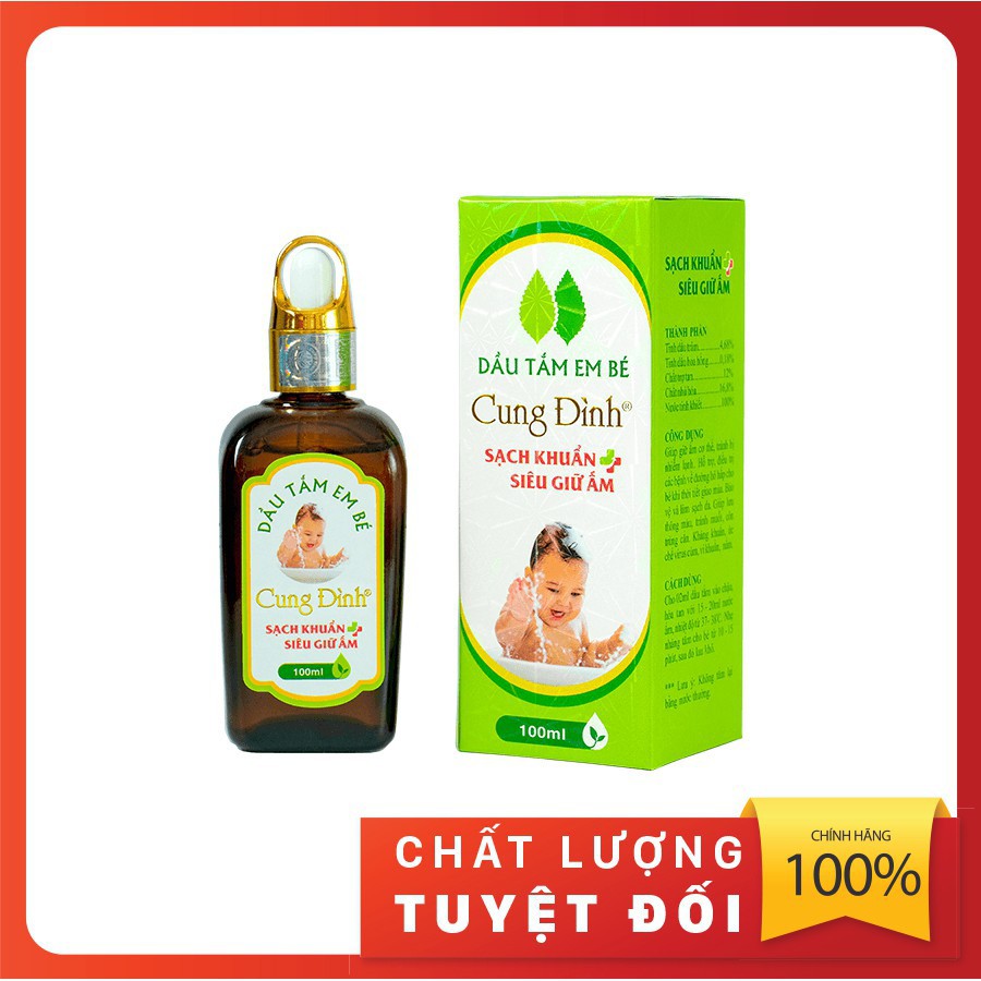 [CHÍNH HÃNG] Dầu Tắm Em Bé Cung Đình (100ml) - Chiết xuất Tinh Dầu Tràm Gió Kháng Khuẩn