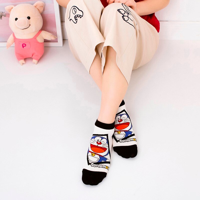 Vớ vải cotton in hình vẽ hoạt hình mùa hè đáng yêu dành cho nữ phong cách Harajuku