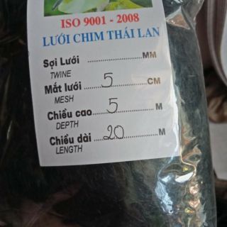 Lưới bẫy chim 5 Phân cao 5m dài 20m rất nhậy