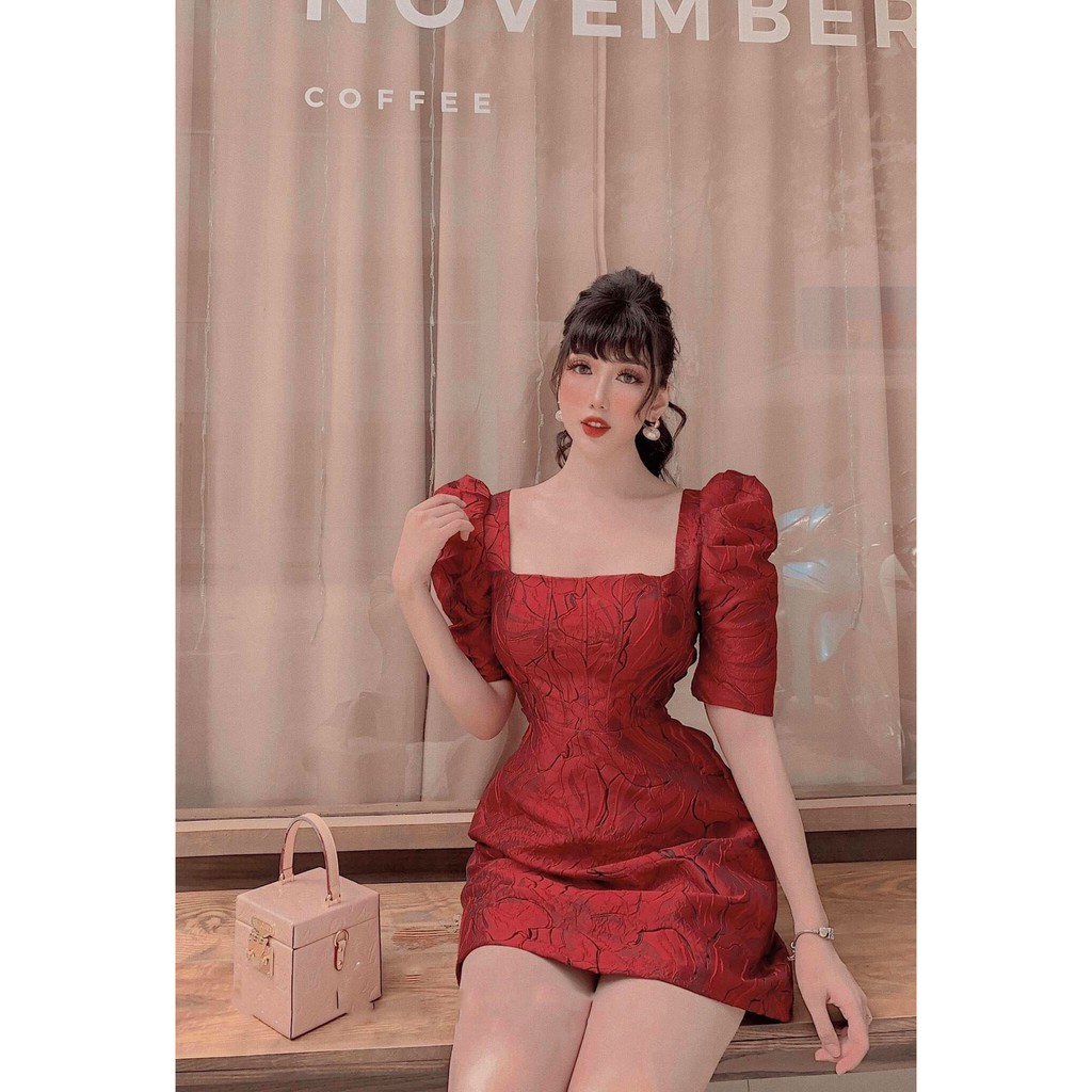 Đầm dự tiệc sang trọng vải gấm cao cấp | BigBuy360 - bigbuy360.vn