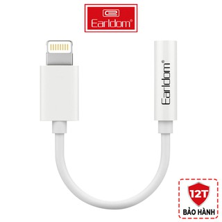 Jack chuyển đổi tai nghe, jack 3.5mm chân lightning dành cho iphone 7/8/x/xs/xsmax earldom chính hãng bảo hành 12 tháng