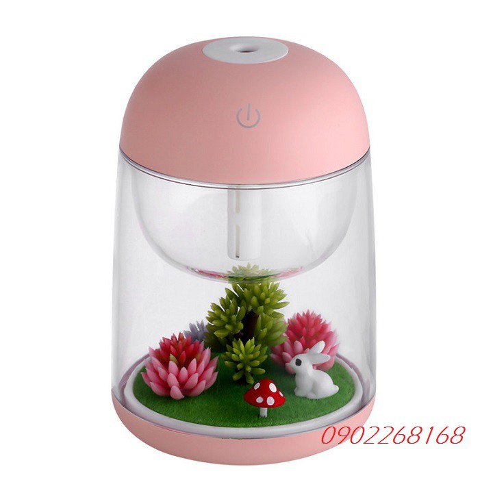 Máy phun sương khuếch tán tinh dầu tạo ẩm hình phong cảnh trong suốt kèm đèn led đổi màu