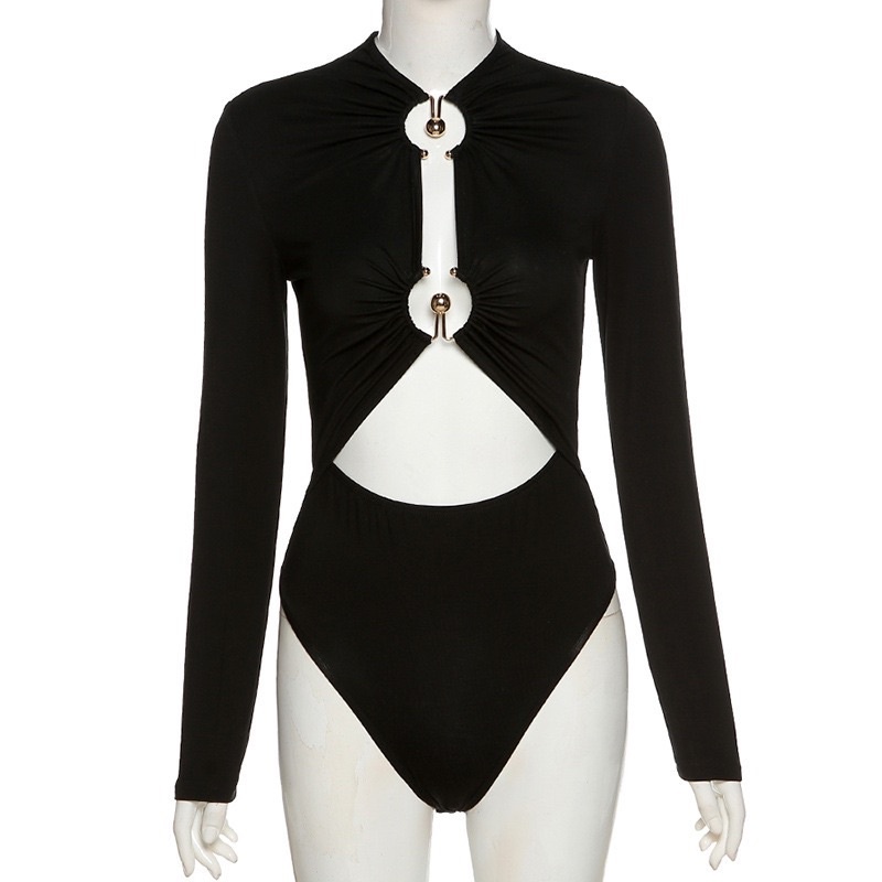 Áo bodysuit cutout eo ngực dài tay | BigBuy360 - bigbuy360.vn