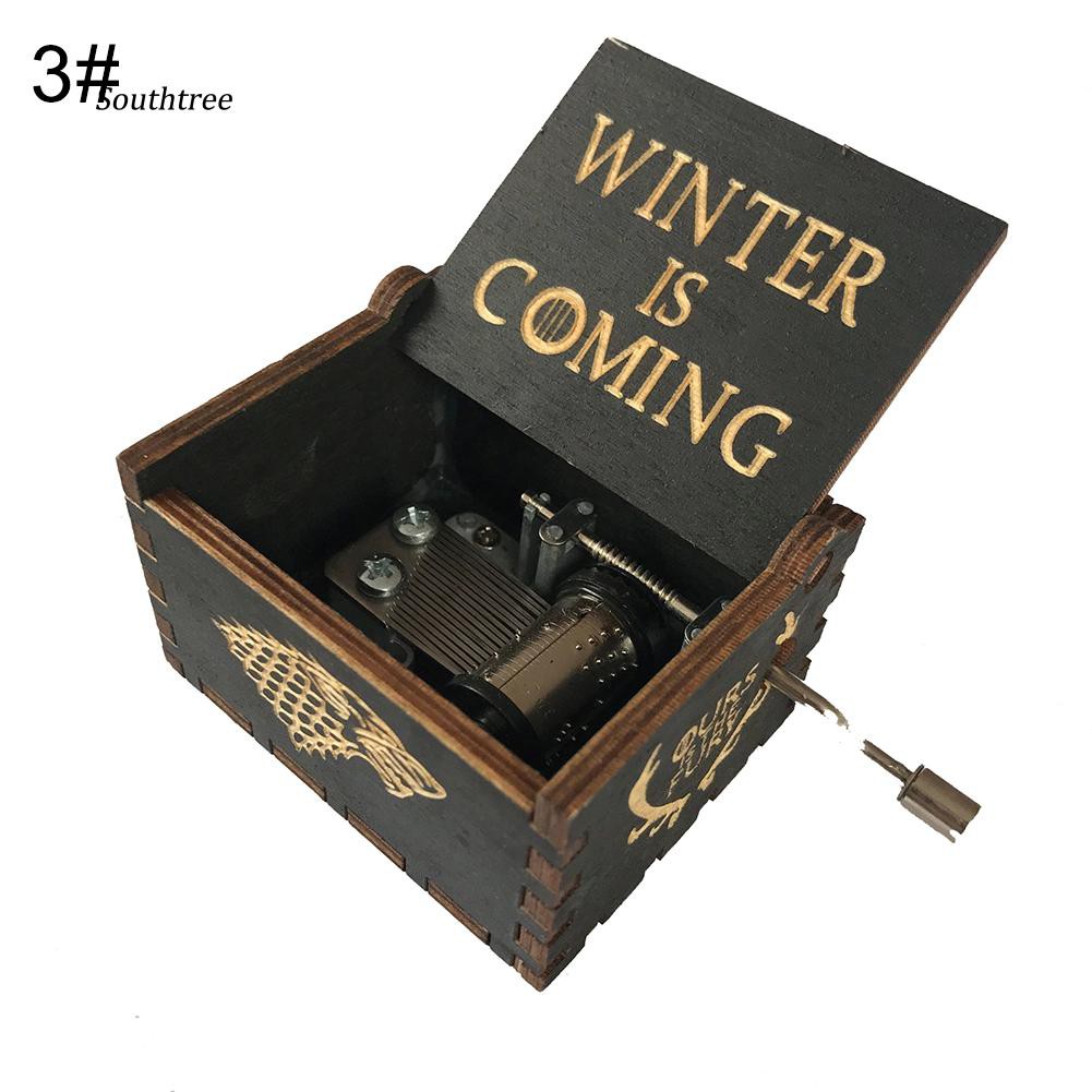 Đồ chơi hộp nhạc bằng gỗ khắc chữ Harry Potter thú vị