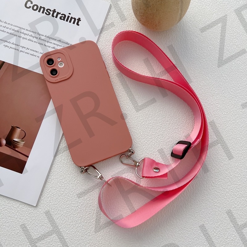 Ốp Điện Thoại Có Dây Gài Cho IPhone 13 11 12 Pro Max XS X SE 2020 6S 7 8 Plus XR