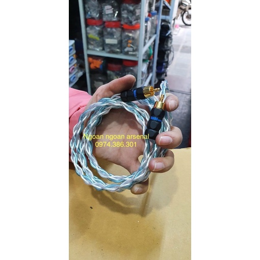 Dây tín hiệu Audio Rca (hoa sen) hàng Hi-end cao cấp mạ bạc YARBO
