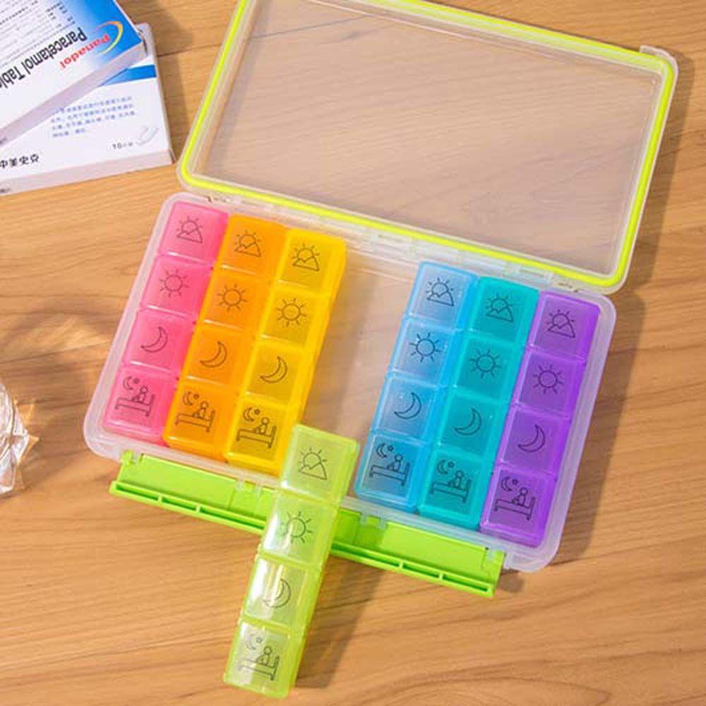 Hộp Đựng Thuốc 7 Ngày Nhiều Màu Sắc Chống Thấm Nước Tiện Dụng