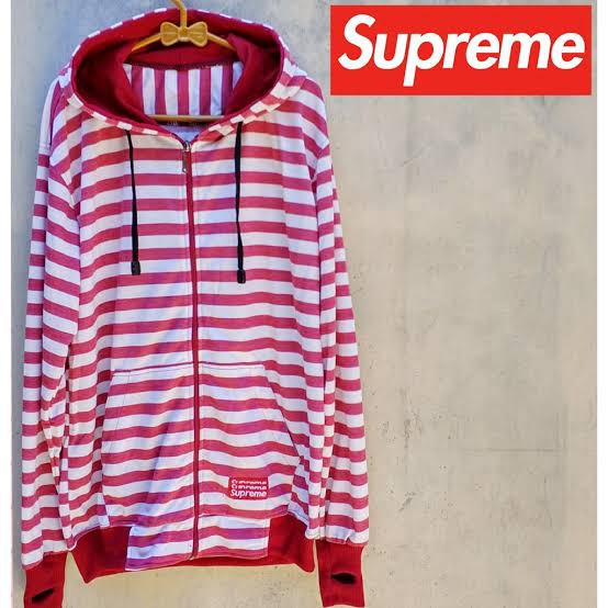 Áo Hoodie Có Khóa Kéo In Chữ Supreme Thời Trang