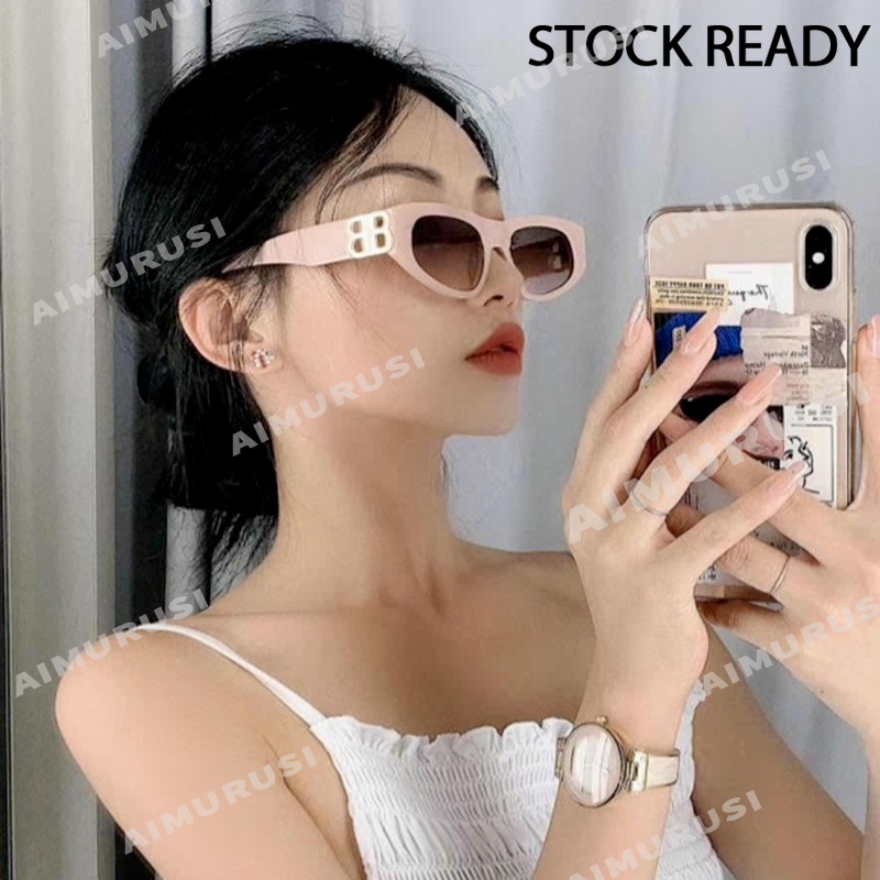 Kính Mát Gọng Mắt Mèo Tam Giác Chống Tia Uv / Tia Uv Thời Trang Hàn Quốc Cho Nữ