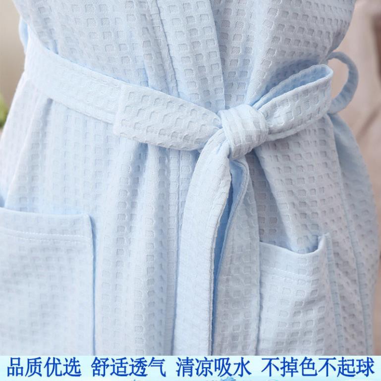 Pyjama nam và nữ, áo choàng tắm đôi waffle, tay áo tứ quý, pyjama mỏng, áo choàng tắm khách sạn năm sao, áo choàng tắm