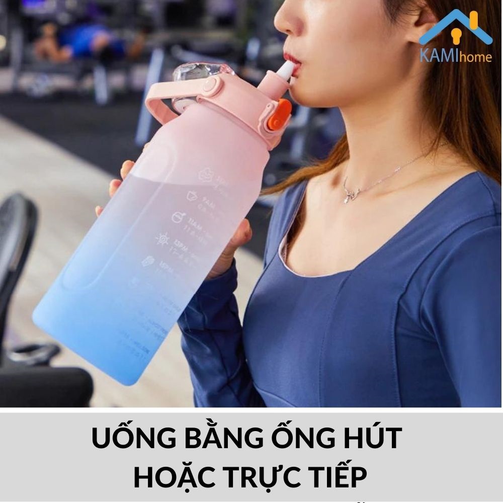 Bình nước cỡ lớn 1.200-2.000ml chia vạch hàng ngày  mã 22046