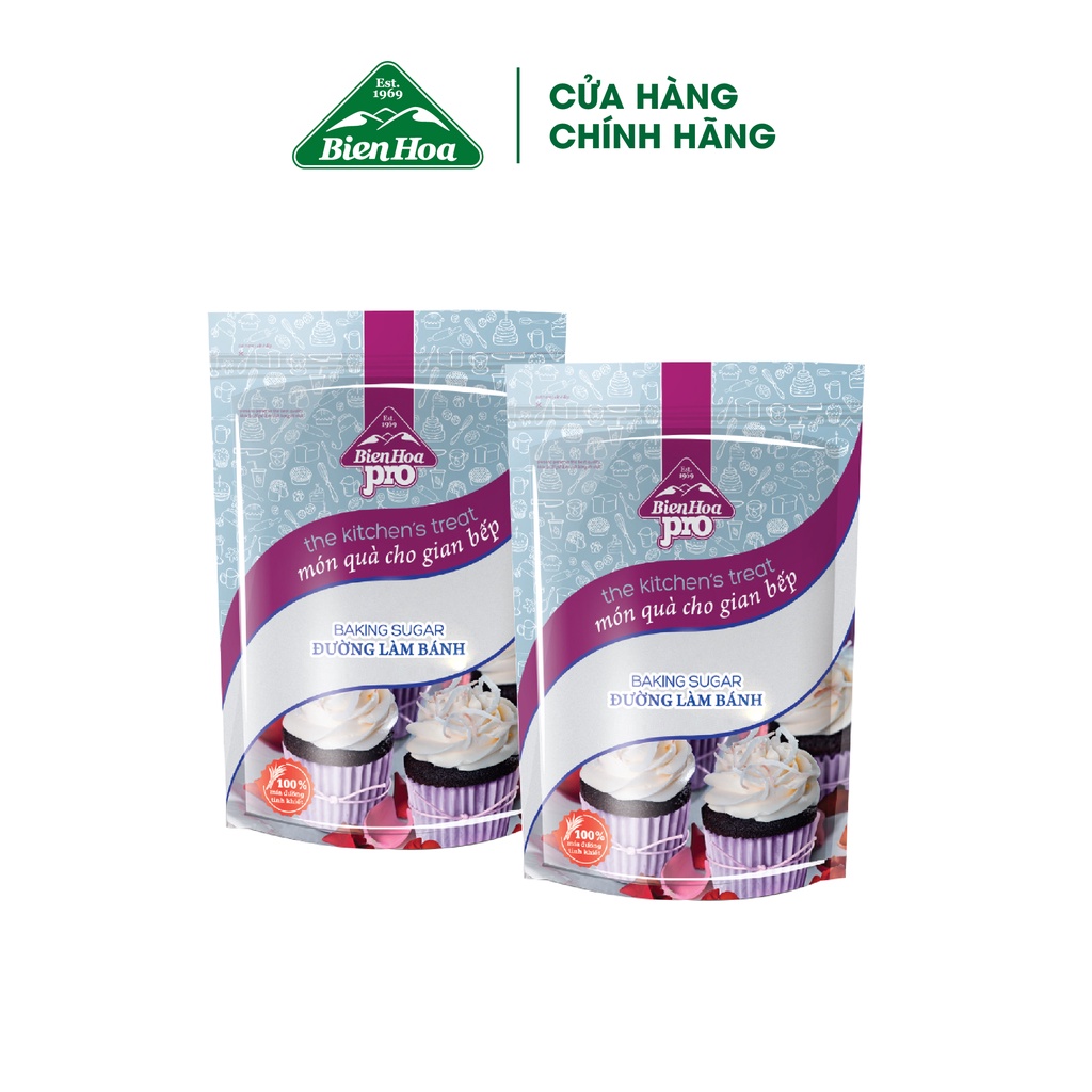 Combo 2 Đường Làm Bánh Biên Hòa Pro Baking 1Kg/túi