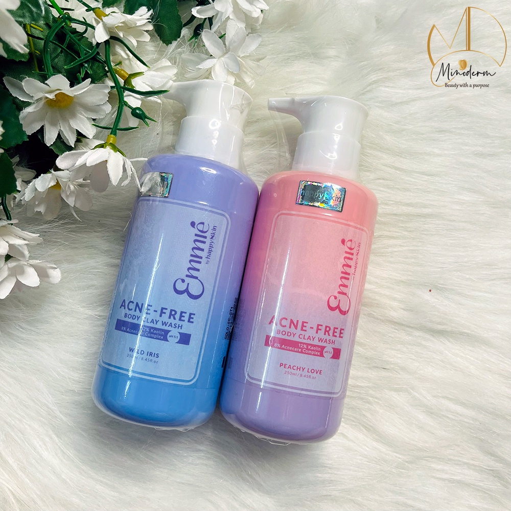 Sữa tắm đất sét Emmié by Happy Skin Acne-Free Body Clay Wash sạch sâu, ngừa mụn, không khô da 250ml