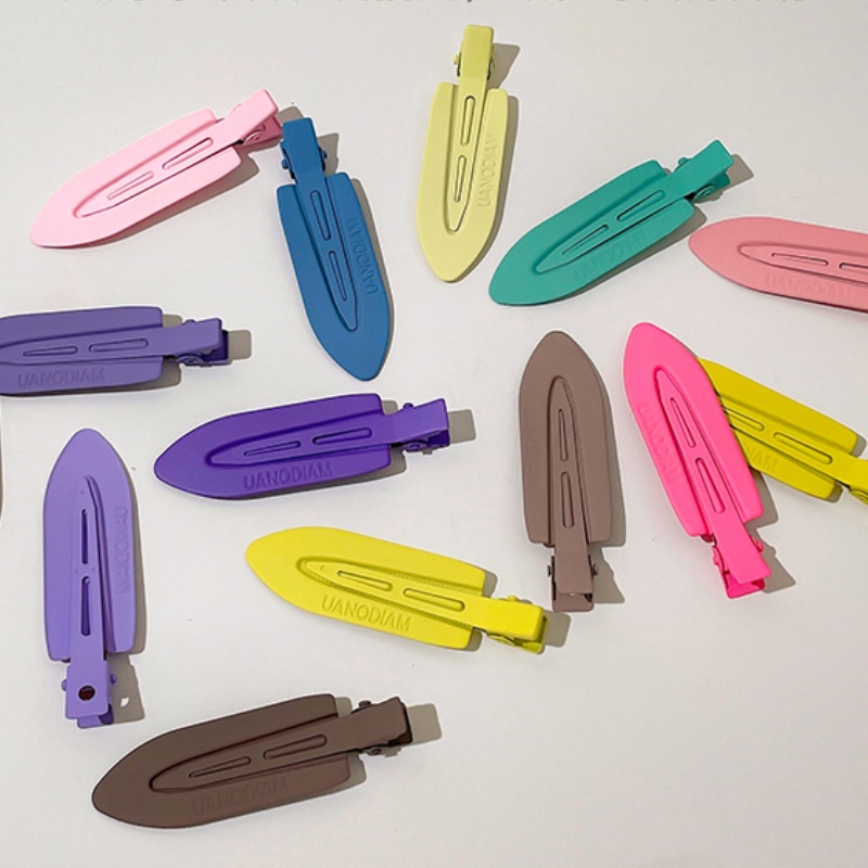 Kẹp Tóc Mái Mỏ Vịt Bằng Kim Loại Không Đường May Màu Sắc Tươi Mới Và Tươi Mới Mùa Hè